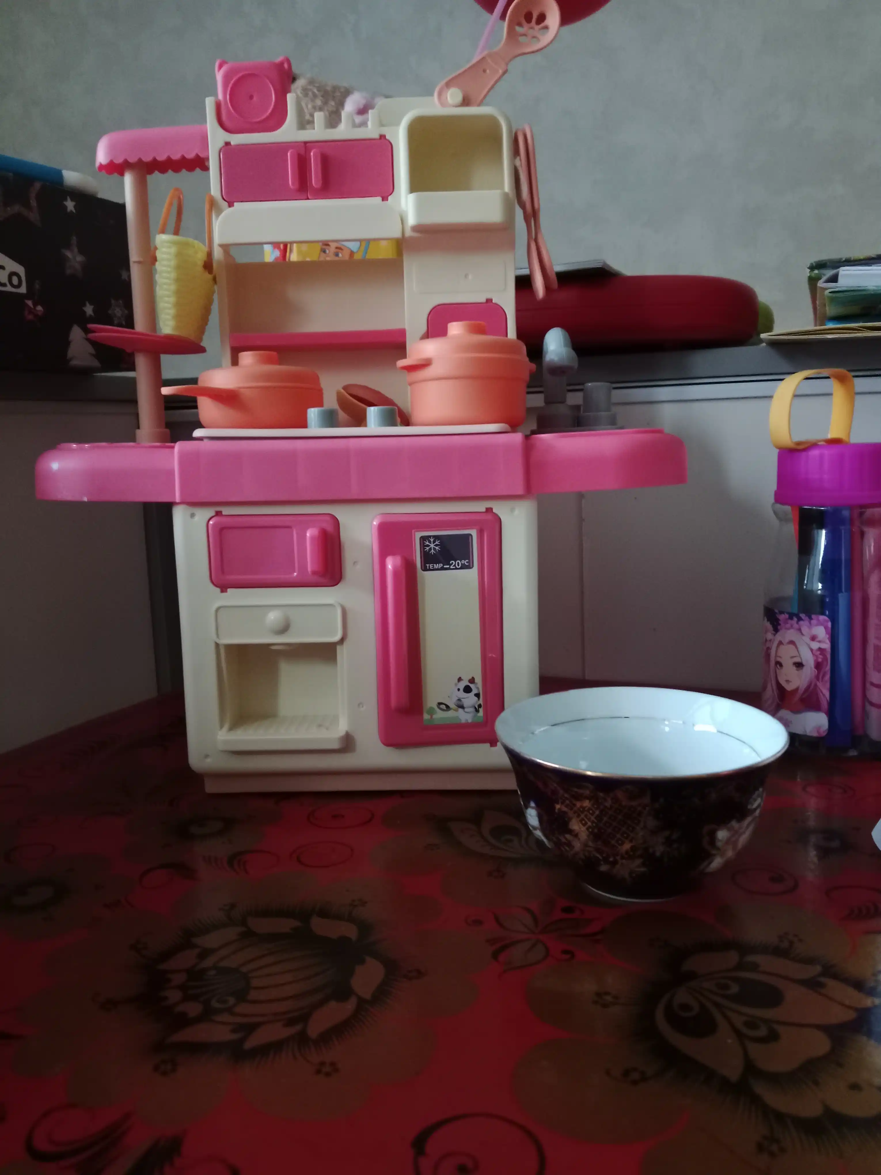 Bolalar uchun bug' va suv bilan katta o'yinchoq oshxonasi