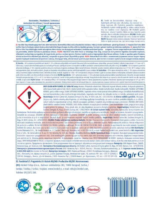Bref Color Active Flower Unitaz Blokini Tozalash Vasitasi 1x50g