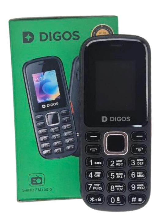 Кнопочный телефон DIGOS 105, есть 2 сим карты. Imei зарегистрирован, есть зарядка. 1000мАч