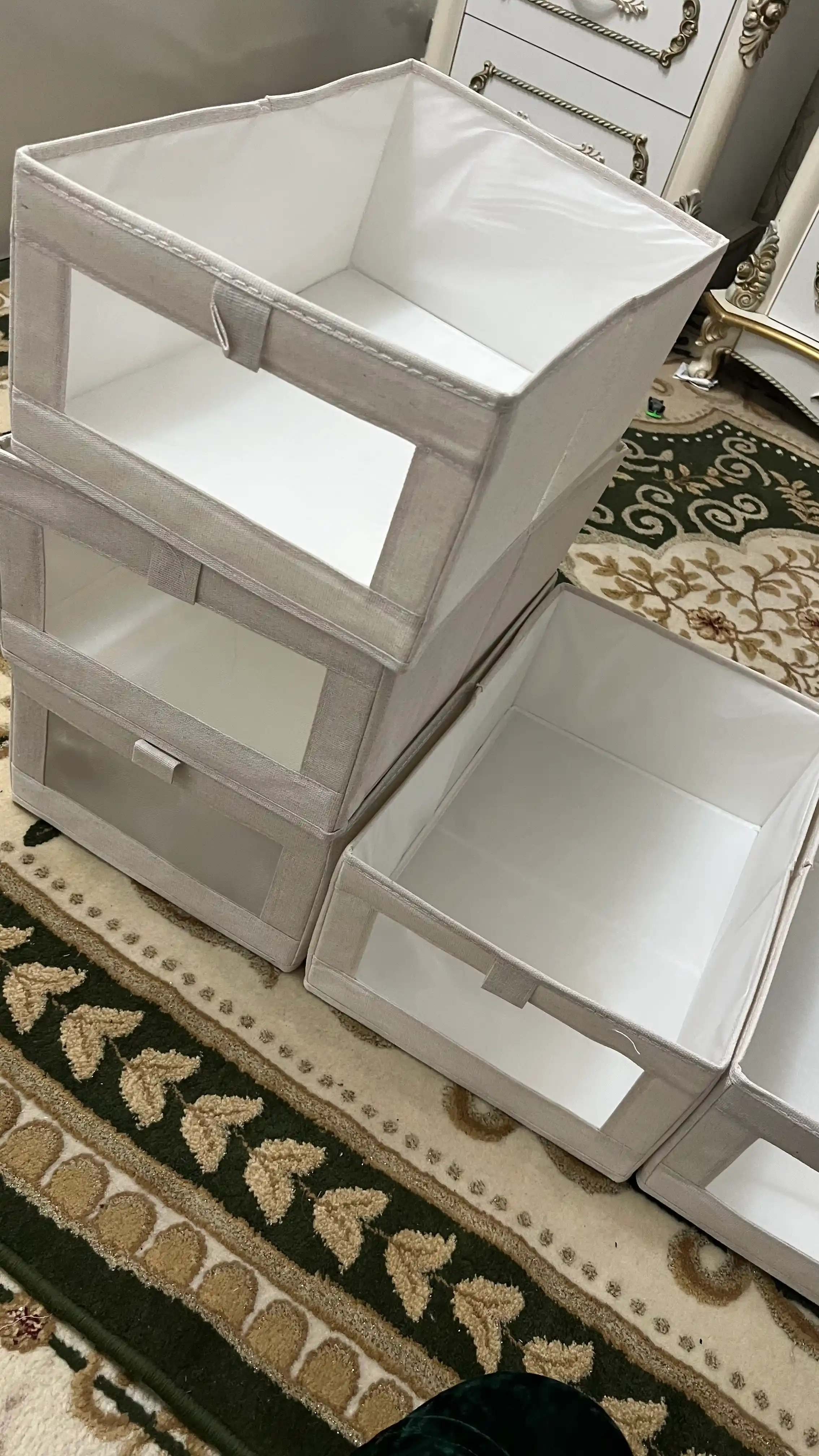Корзина органайзер для хранения вещей, короб с окошком, складной 40x27x17 см, 1 шт