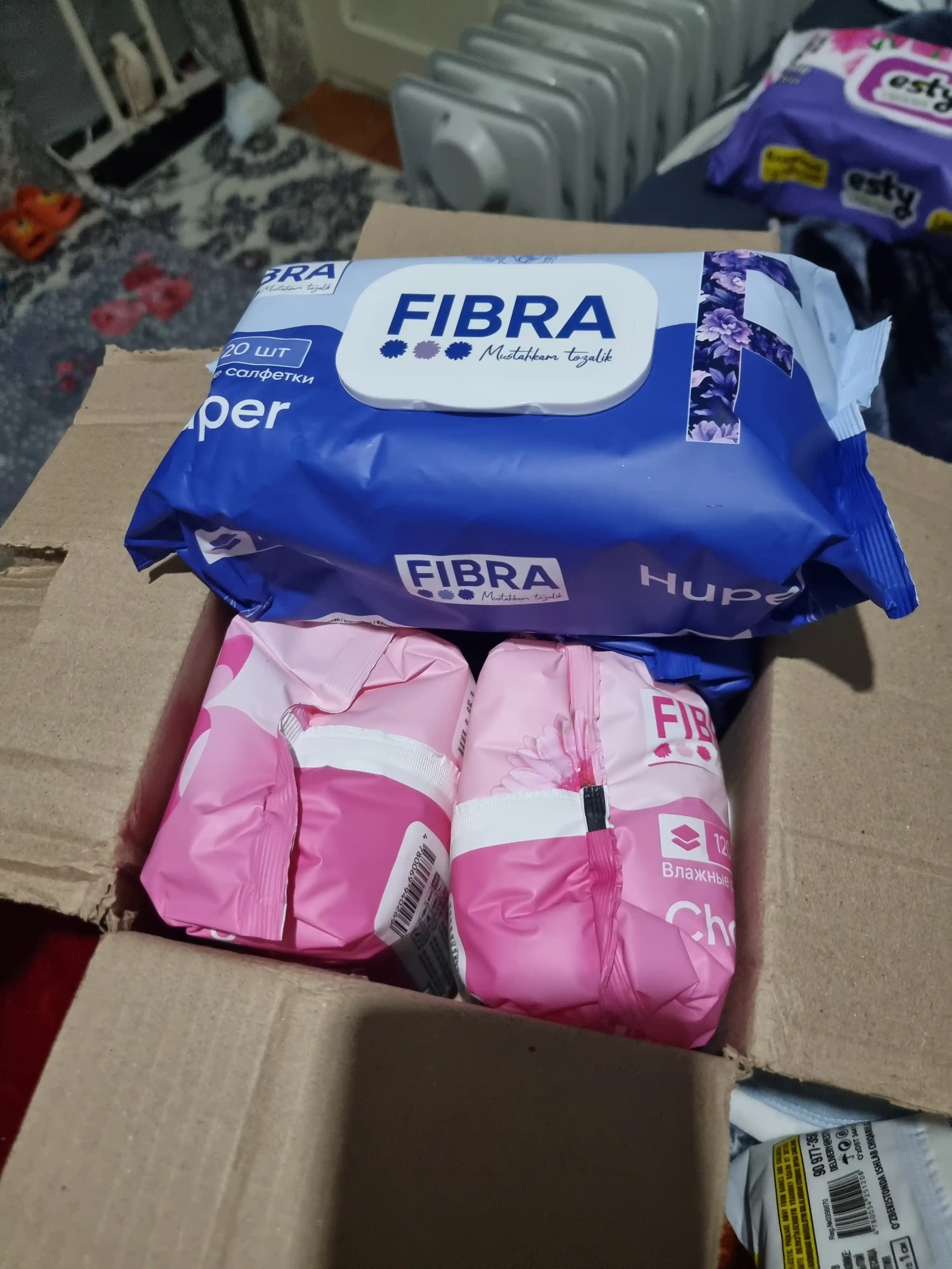 Nam Salfetkalar FIBRA 1 qadoqda 120 donalik dan 4 ta