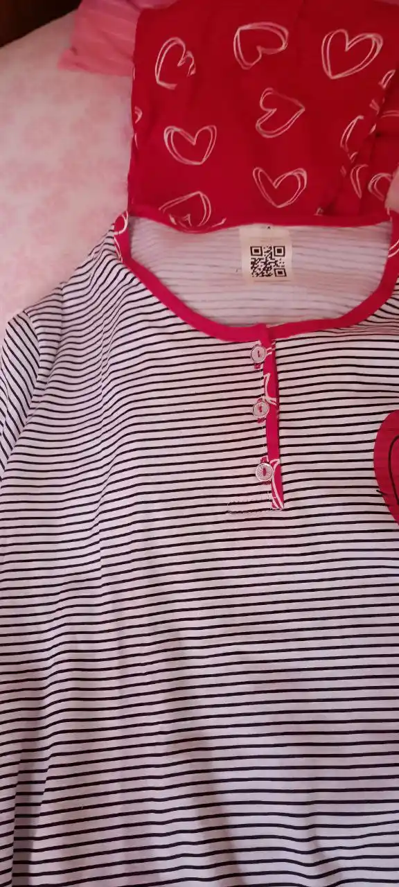 Ayollar pijama to‘plami, ishton va ko‘ylak, 100% paxta