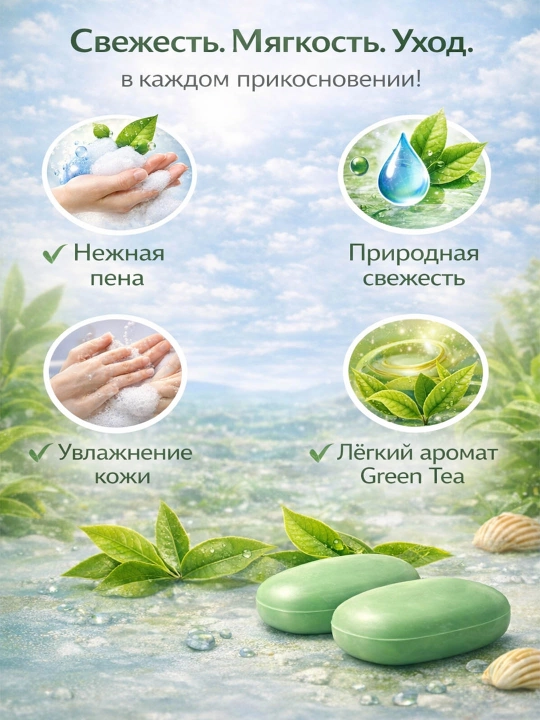 Sovun Perfetto yashil choy, 110 g  4 dona