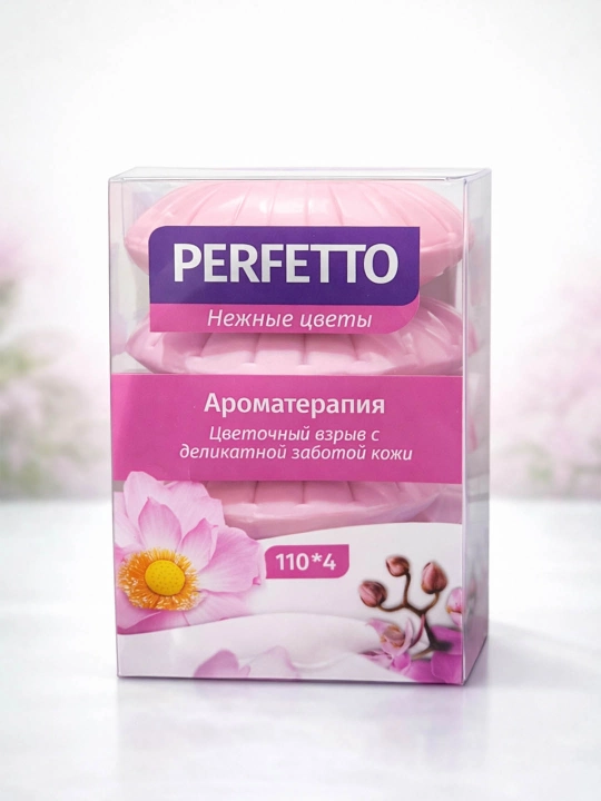 Tualet sovuni Perfetto Nozik gullar, 110 g 4 dona - 