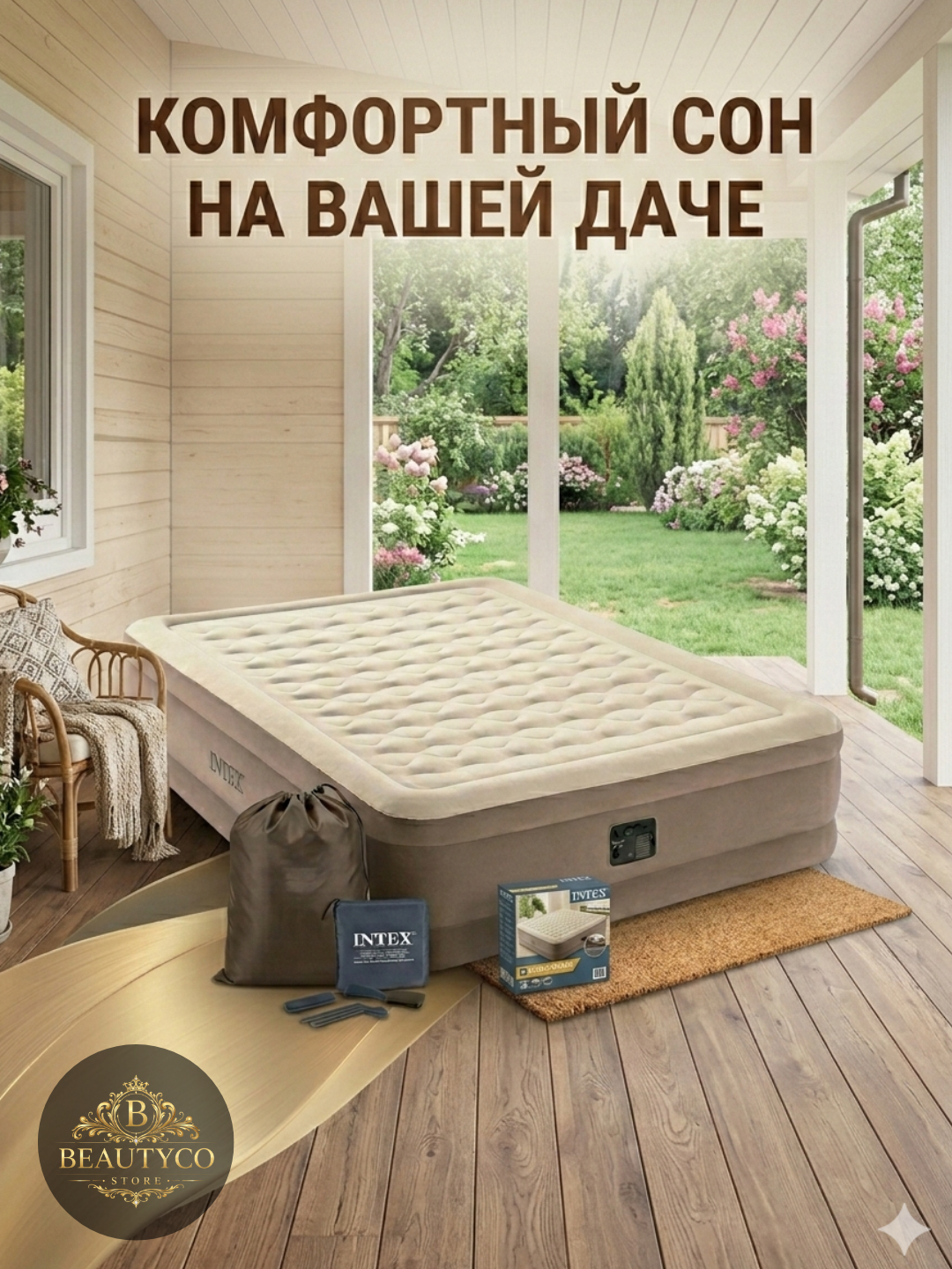 Intex 64428 Ultra Plush — премиальный комфорт для сна дома и в путешествиях - 