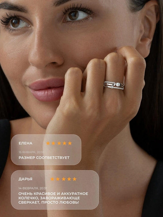 Кольцо из серебра с фианитами SOKOLOV, 94013090