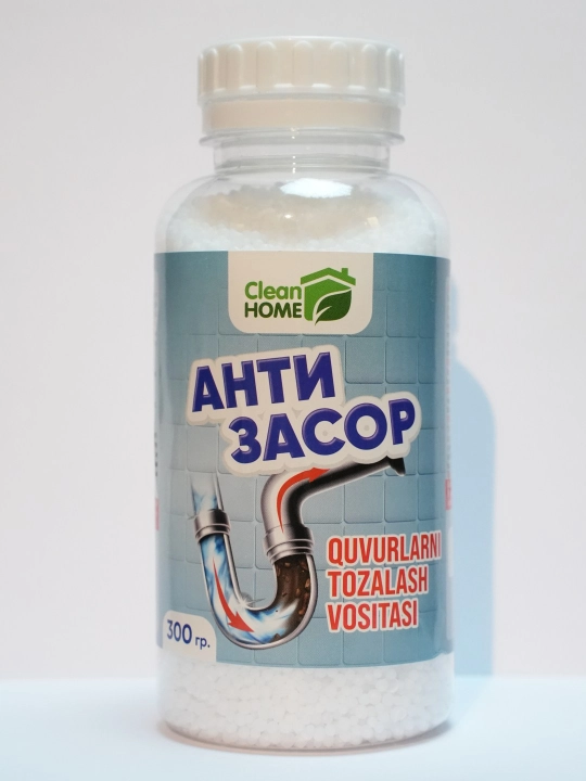 Quvurlarni tozalash vositasi Clean Home Anti Zasor, tiqin ochuvchi granula, 300 g - 