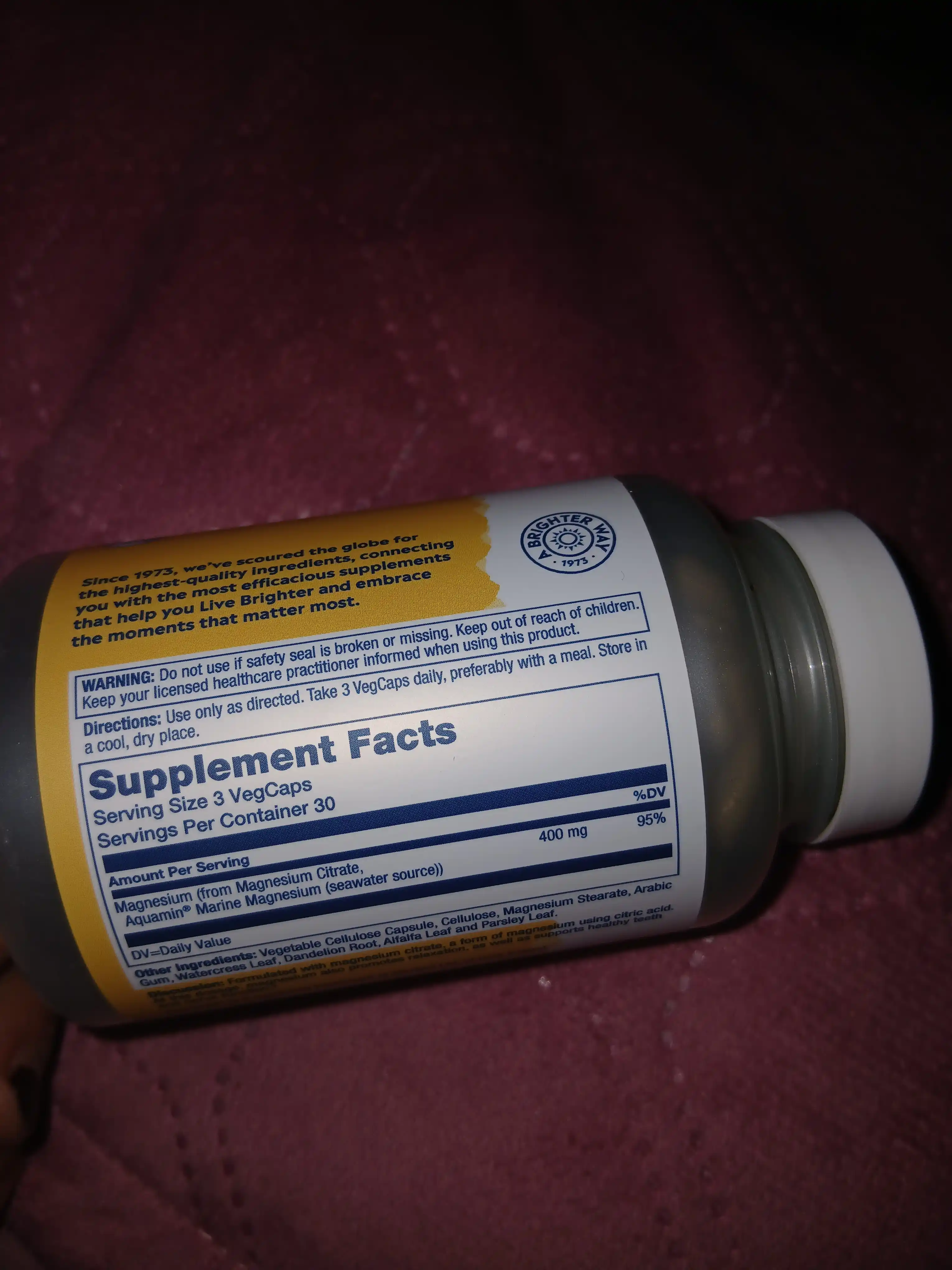 Magniy Sitrat 400 mg Solaray Magnesium Citrate — 90 va 180 kapsula