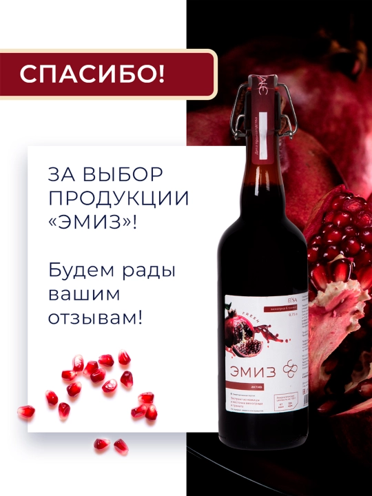Эмиз "Актив" Виноград и гранат 0,75 л