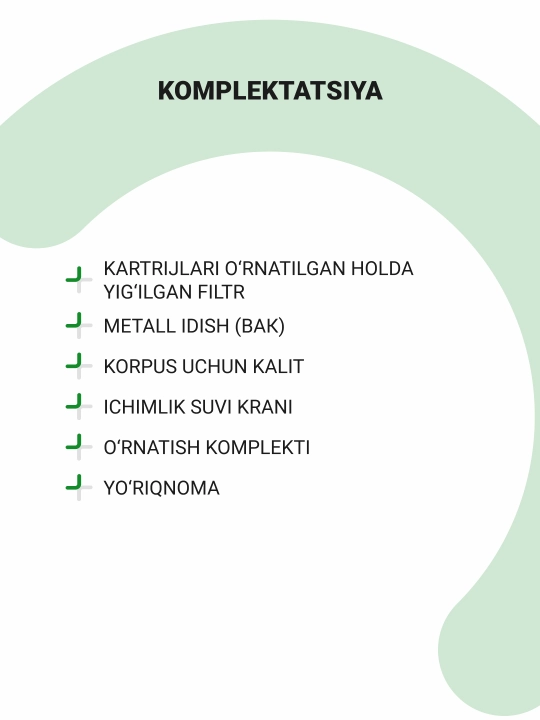 Teskari osmos Geyser Prestige-M, kuniga 200 L, mineralizator, 12 l idish va kran bilan
