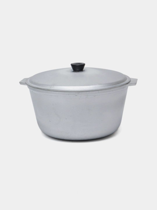 Qozon, 8 litr, alyuminiy, shisha qopqoq, granit qoplamali - 