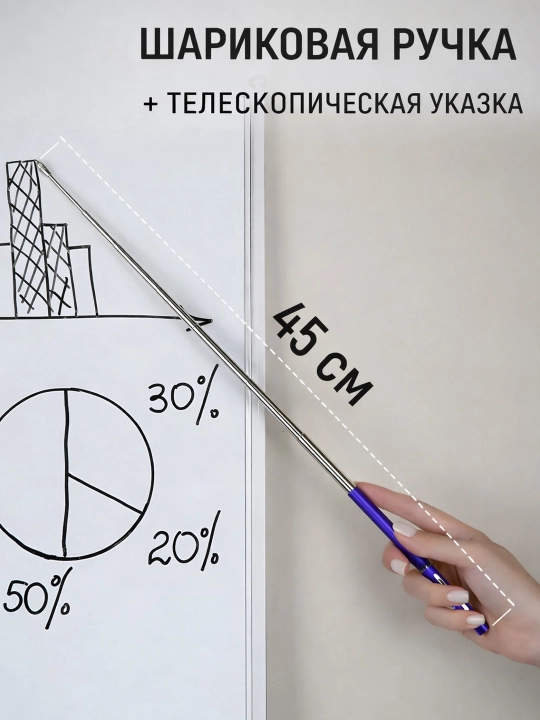 Ручка-указка с лазером, для презентаций, фонарик, магнит
