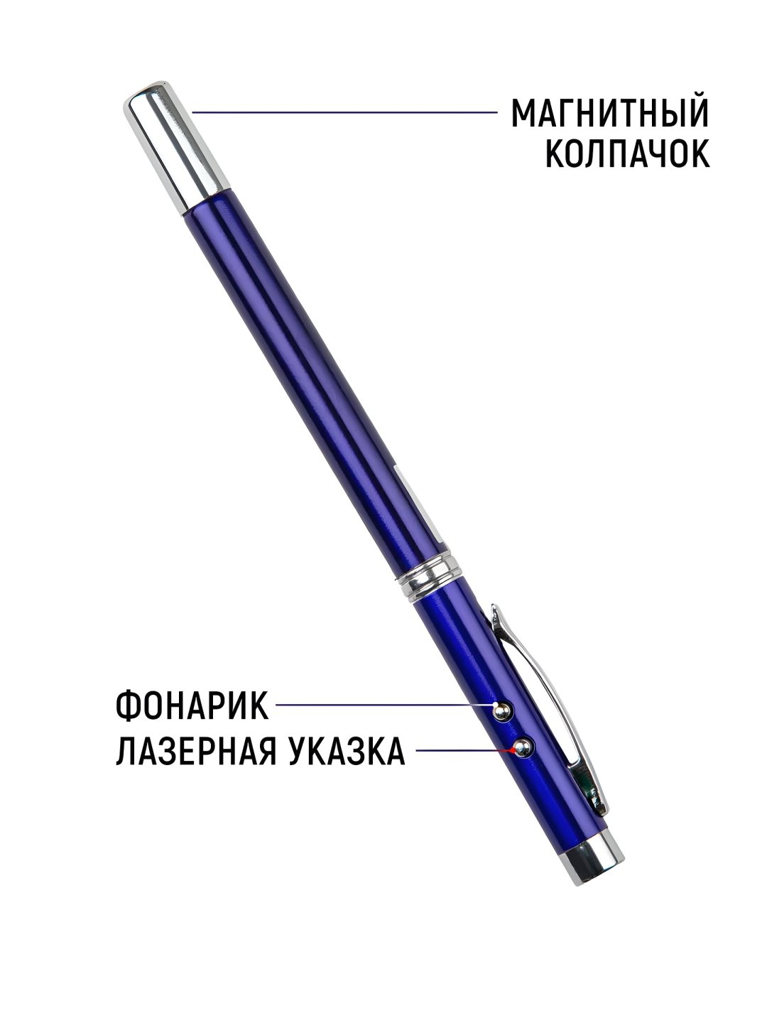 Ручка-указка с лазером, для презентаций, фонарик, магнит
