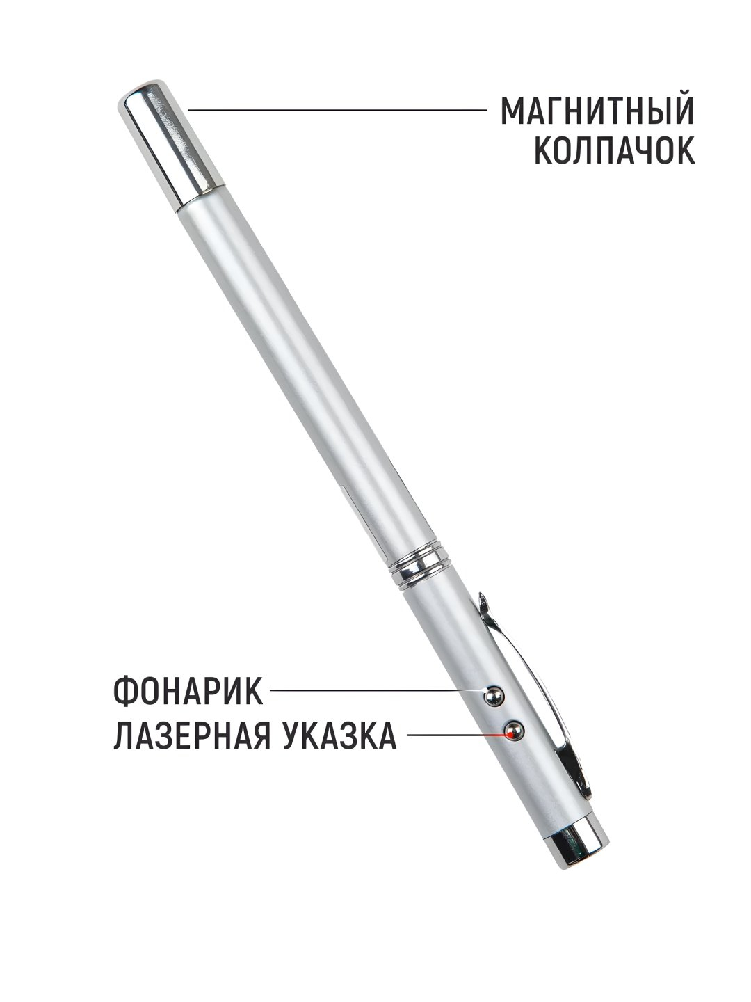 Ручка-указка с лазером, для презентаций, фонарик, магнит