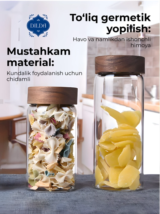 Контейнер для сыпучих продуктов, банка стекло, 1 шт