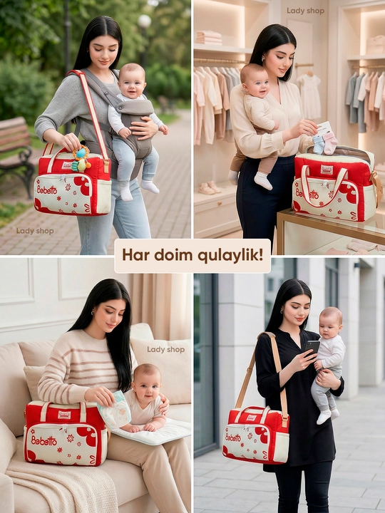 Сумка в роддом Bebetto, для мамы и малыша, 26×36 см, вместительная, много отделений