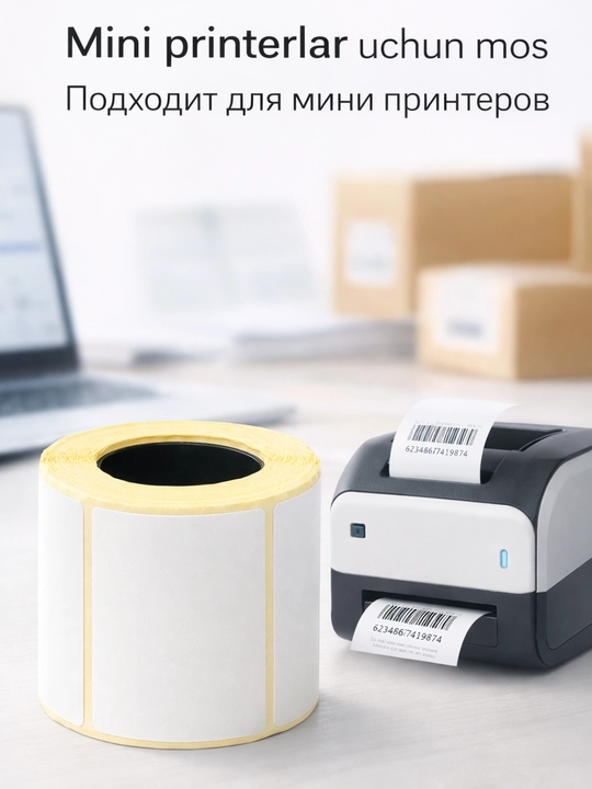 Термоэтикетки, 58 × 40 мм, для мини-принтера, самоклеящиеся, 500 шт, 1/3/5 рулона
