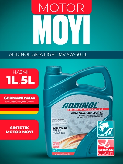 Моторное масло ADDINOL GIGA LIGHT MV 5W-30 LL — ADDINOL-ADGGL53-ADG1L53