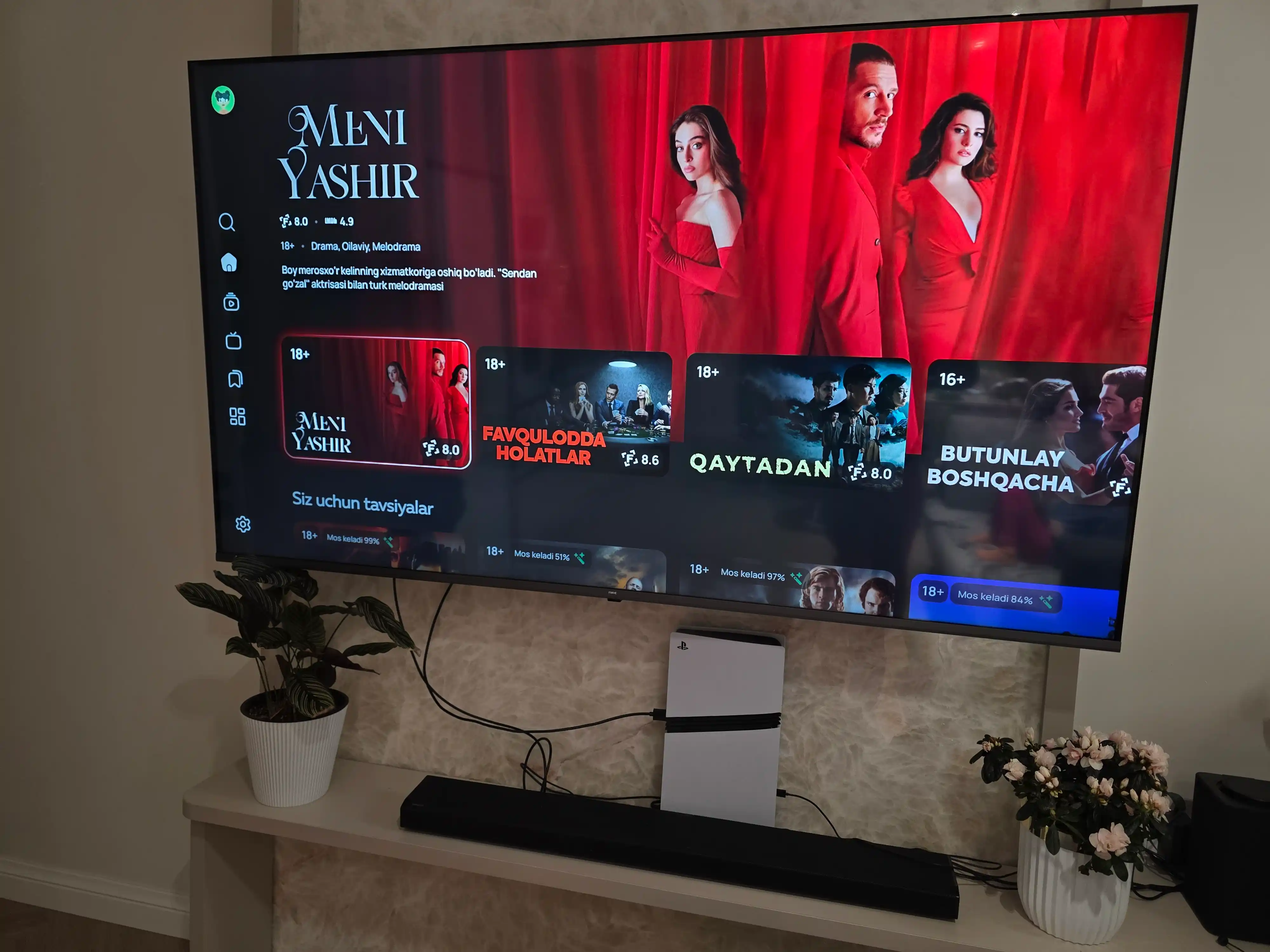Televizor smart Frame TV 55", 65", 75", 86" 4K UHD, onlayn kinoteatr va TV kanallari bilan