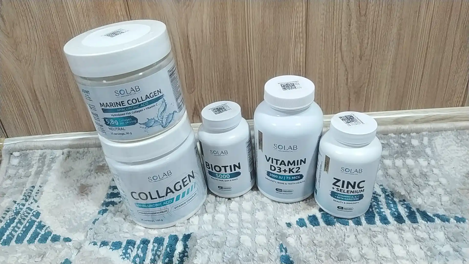 Dengiz kollageni, SOLAB, Gialuron kislotasi + C vitamini, Neytral ta'mi, 90g, 15 porsiya