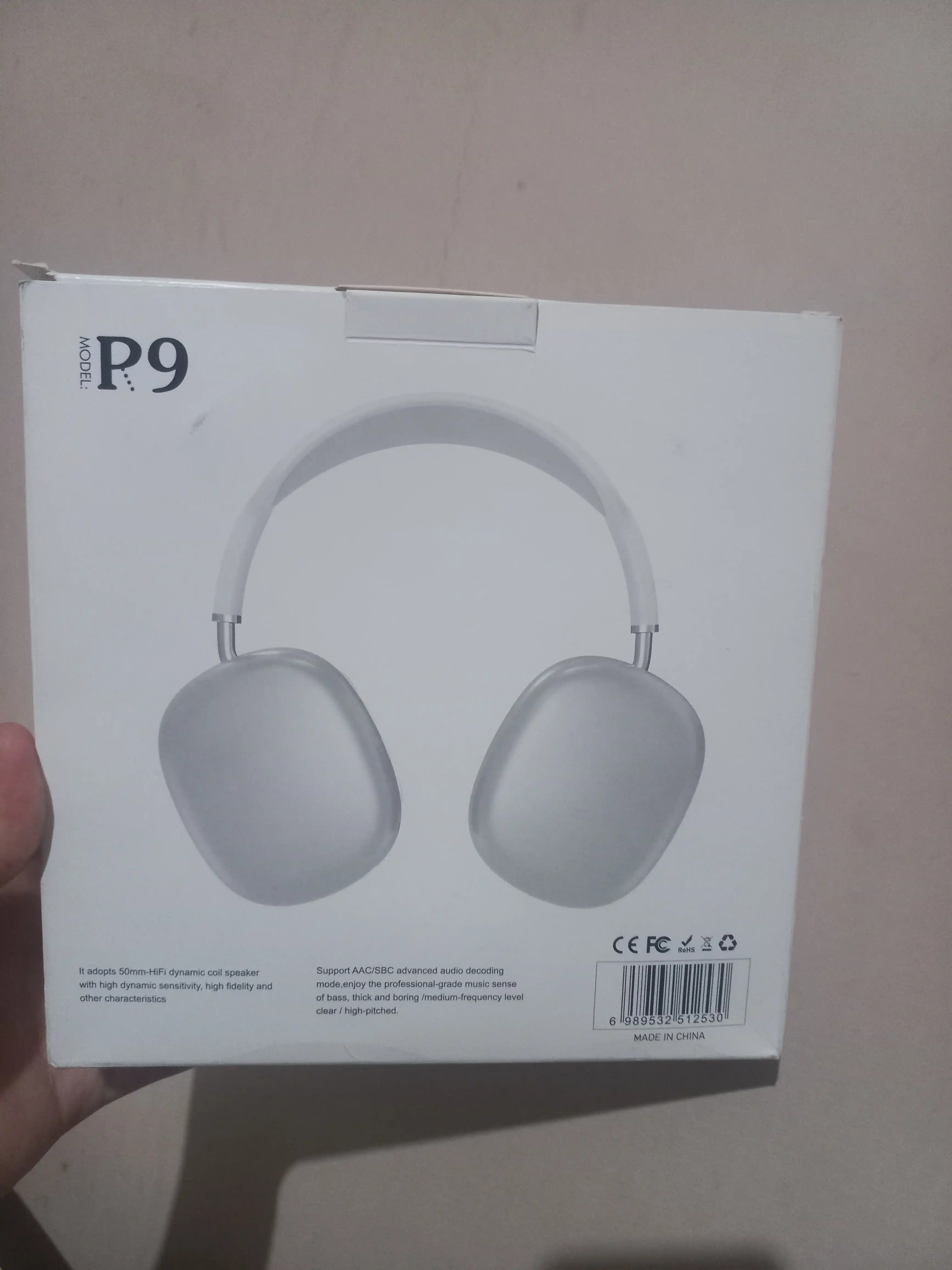 Simsiz Bluetooth quloqchinlar P9, mikrofonli, to'liq o'lchamli