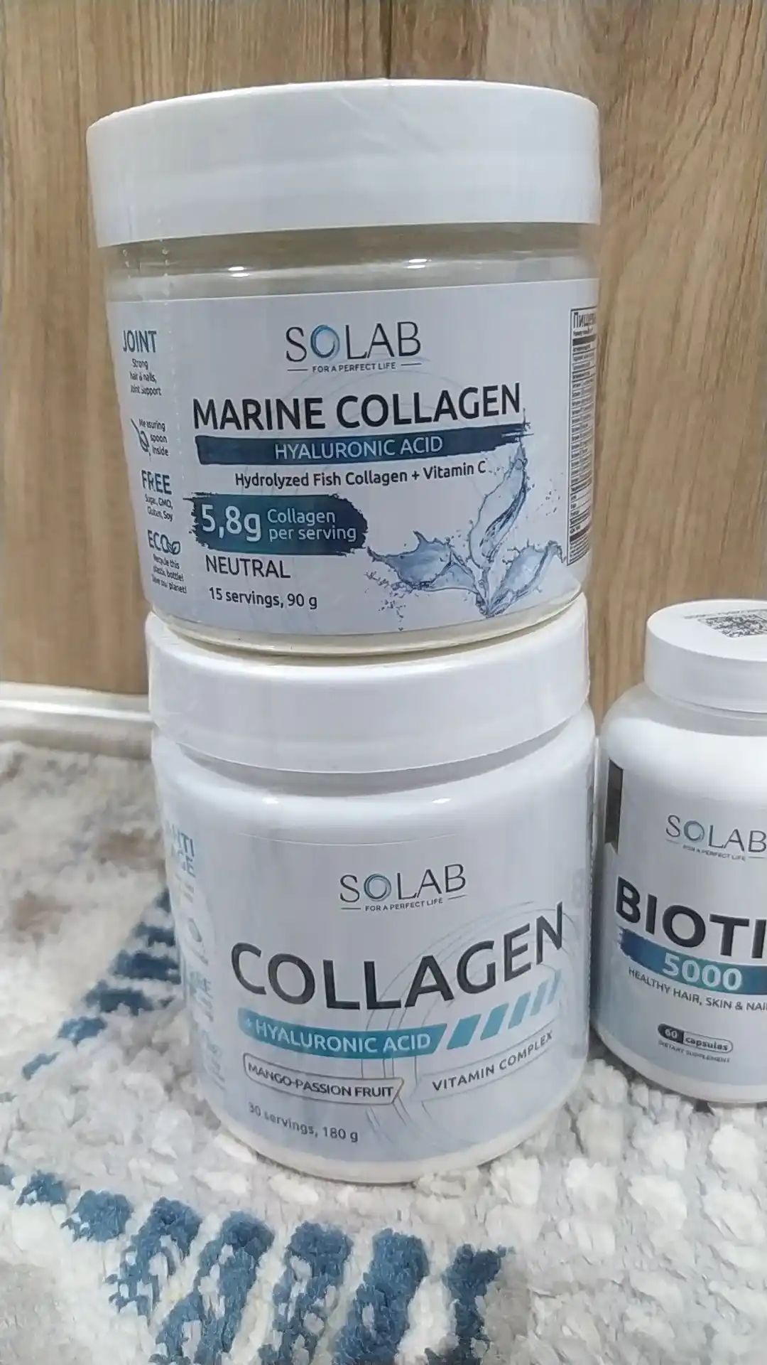 Kollagen + C vitamini + Gialuron kislotasi, SOLAB, Mango-marakuya ta’mi, 30 porsiya