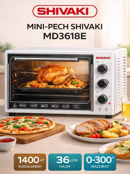 Shivaki MD3618E 36L 1400W mini pechi - elektr duxovka - 