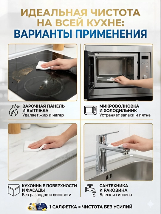 Антижир салфетки для кухни, универсальные влажные салфетки для уборки от жира 40-80 шт