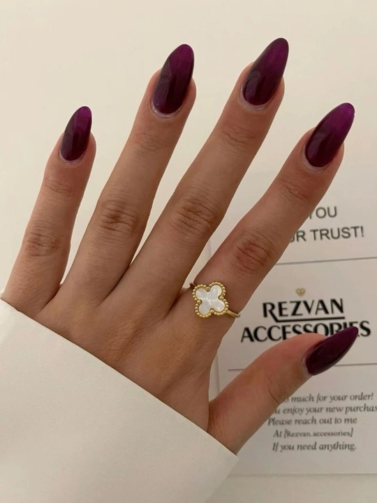 Van Cleef ayollar uzugi, beda, gul, tilla rang, qora, oq rang, uzuk