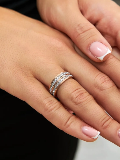Для женщин и девушек, изящное кольцо в стиле "Cartier" — BEBI-KARTIE-КРЕМОВ-16