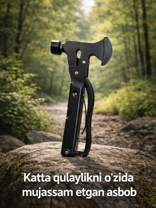 Bolta, ko‘p funksiyali asbob, uy, sayohat, erkaklar uchun sovg‘a, arra, bolg‘a