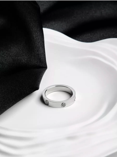 Для женщин и девушек, изящное кольцо в стиле "Cartier" — BEBI-KARTIE-СЕРЫЙ-18