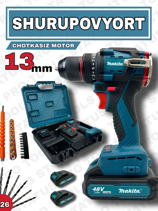 Akkumulyatorli drel-shurup buragich 48V Makita, 13mm - 