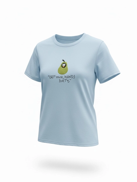 Ayollar uchun to‘g‘ri futbolka, avokado kashtasi bilan, standart o‘lcham (XS-XL) - 
