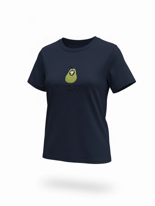 Ayollar uchun to‘g‘ri futbolka, avokado kashtasi bilan, standart o‘lcham (XS-XL) - 