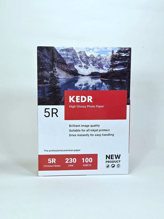 Глянцевая фотобумага KEDR 5R 230 г/м² 13*18 см, 100 листов для струйного принтера - 