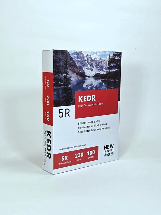 KEDR foto qog‘oz 5R 230 g/m² 13*18 sm, yaltiroq 100 varaq, struyli printer uchun