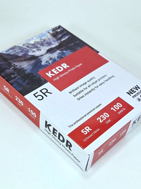 KEDR foto qog‘oz 5R 230 g/m² 13*18 sm, yaltiroq 100 varaq, struyli printer uchun