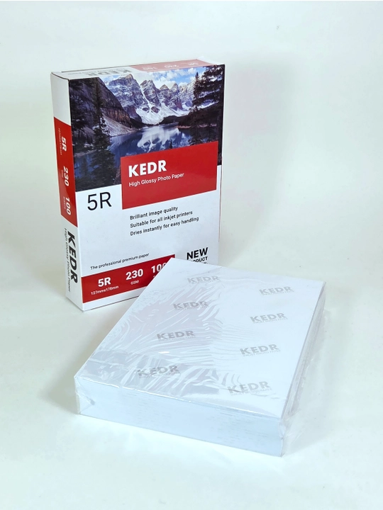 KEDR foto qog‘oz 5R 230 g/m² 13*18 sm, yaltiroq 100 varaq, struyli printer uchun