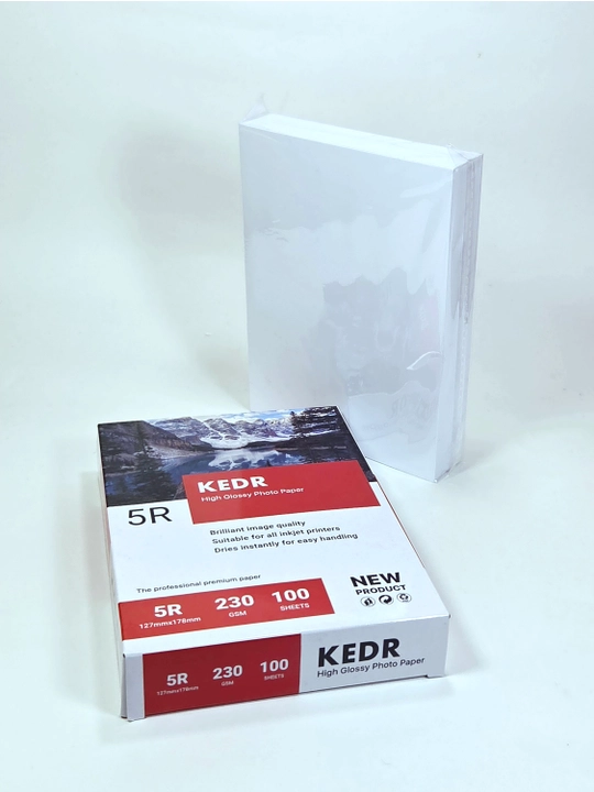 KEDR foto qog‘oz 5R 230 g/m² 13*18 sm, yaltiroq 100 varaq, struyli printer uchun