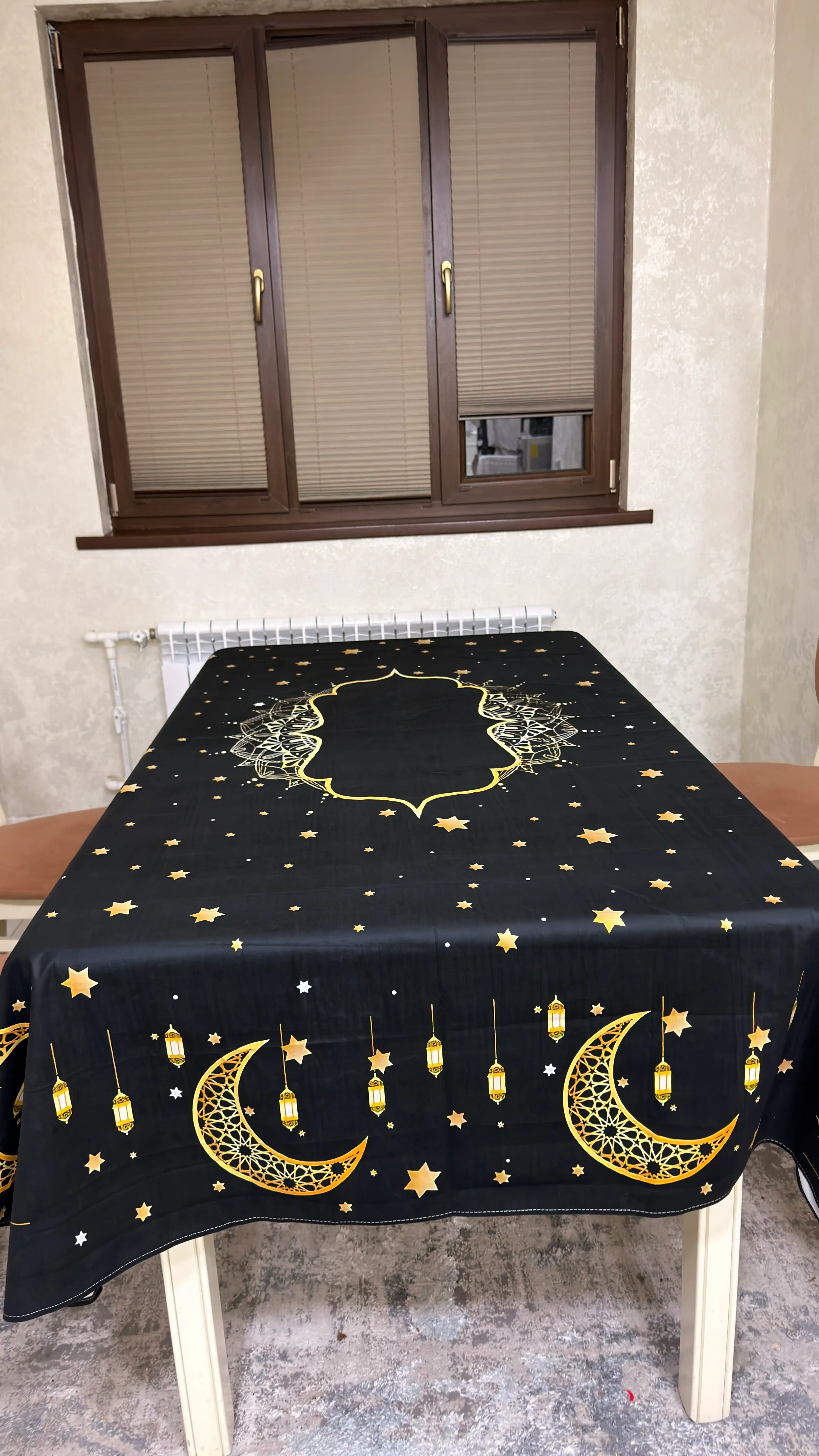 Скатерть праздничная, декор для стола с бархатистой поверхностью, на Рамадан, Ифтар, Хайит