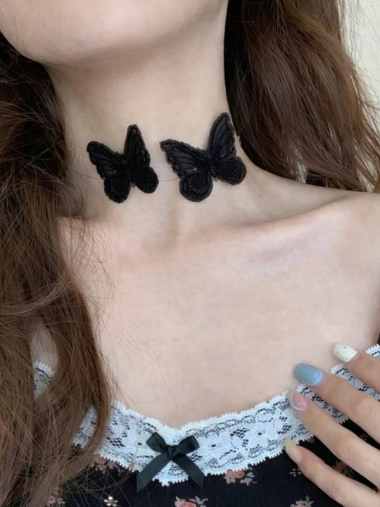 Bo‘yin uchun kapalakli nafis choker, qizlar uchun zamonaviy aksessuar - 