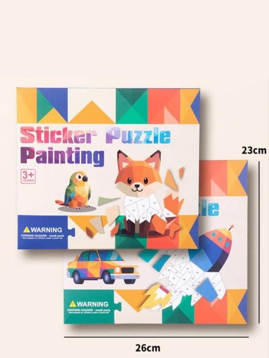 Raqamlar bo'yicha stiker jumboq – bolalar uchun ijodiy to'plam (3+)