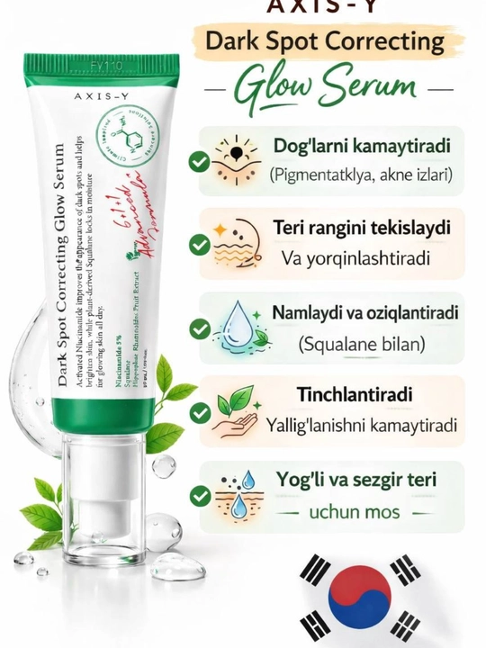 Axis-Y Dark Spot Correcting Glow Serum niacinamide yuz doglari aknega qarshi serum