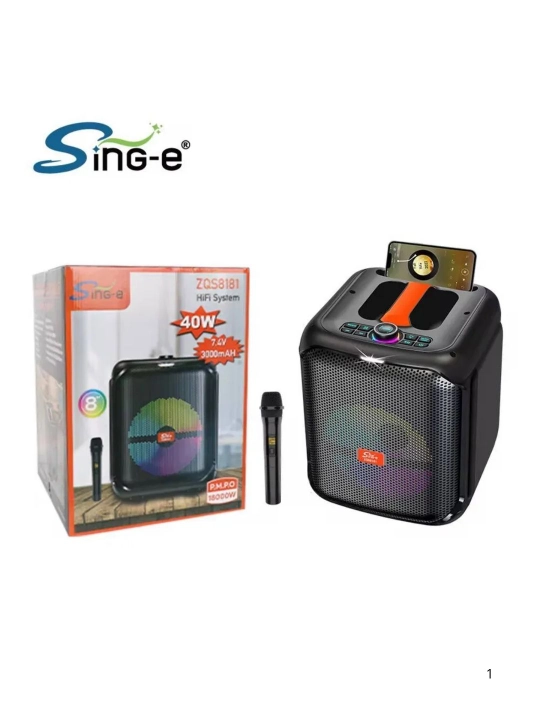 Karaoke kolonka Bluetooth ZQS 6166, 1800 mAh + mikrofon