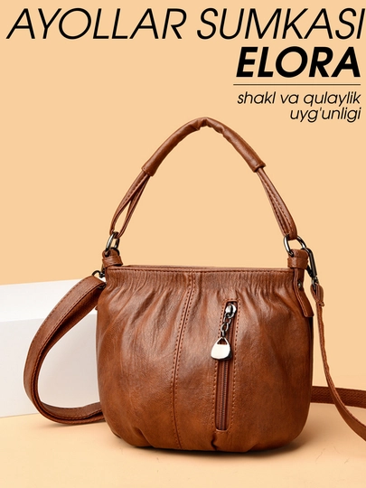 Женская сумка ELORA, кросс-боди через плечо на каждый день, для прогулок, эко кожа — ACCESSZ-ELORA-КОРИЧН