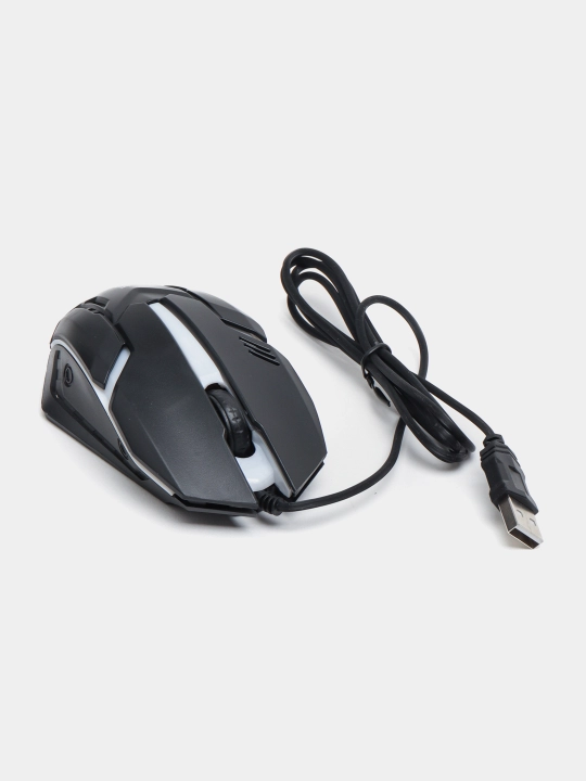 Игровая мышь, FireCam EM101, с RGB подсветкой, проводная, проводная, для офиса - 