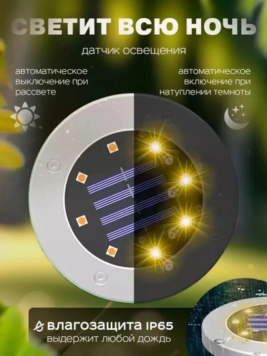 Yo‘lkalar uchun bog‘ quyosh chiroqlari, yorug‘lik datchigi, iliq yorug‘lik, ko‘cha chiroqlari, 4 dona