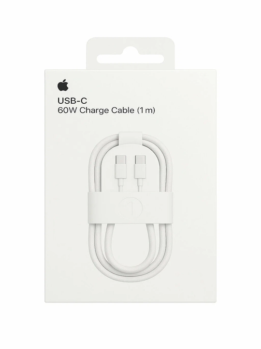 USB-C to USB-C 60W kabel, 1m, iPhone 15/16, MacBook uchun, o‘ralgan, oq rang - 