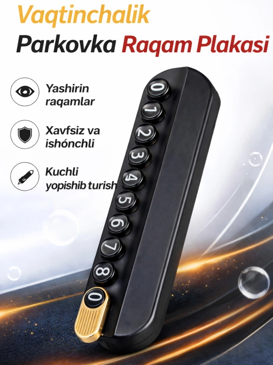 Parkovka uchun avtovizitka, avtomobil uchun telefon raqami korsatkichi - 